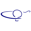 Ein minimalistisches Logo, das einen Luftballon darstellt, umgeben von einer geschwungenen Linie. Der Luftballon ist durch einen einfachen Kreis mit einem kleinen Hals symbolisiert. Die Hauptfarbe ist Dunkelblau auf weißem Hintergrund.